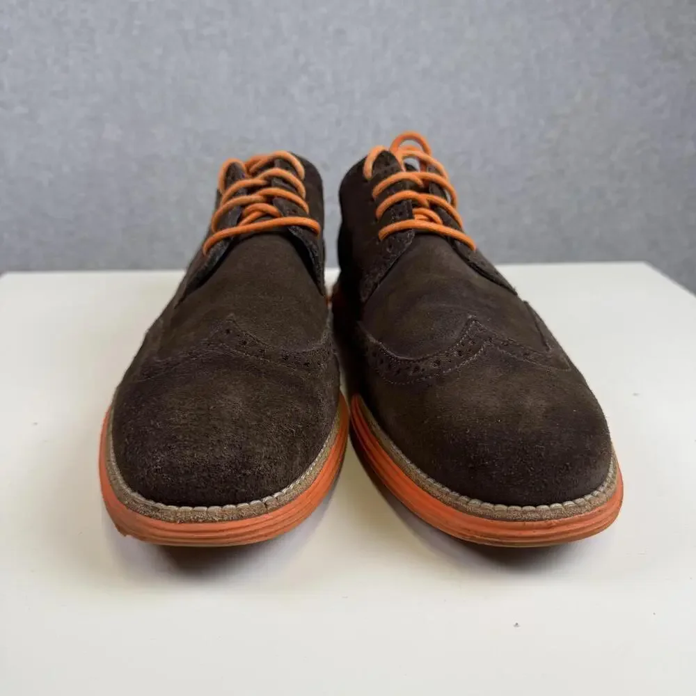 Cole Haan Lunargrand Suede Oxford Shoes Grand OS Brown Orange Men’s Size 11